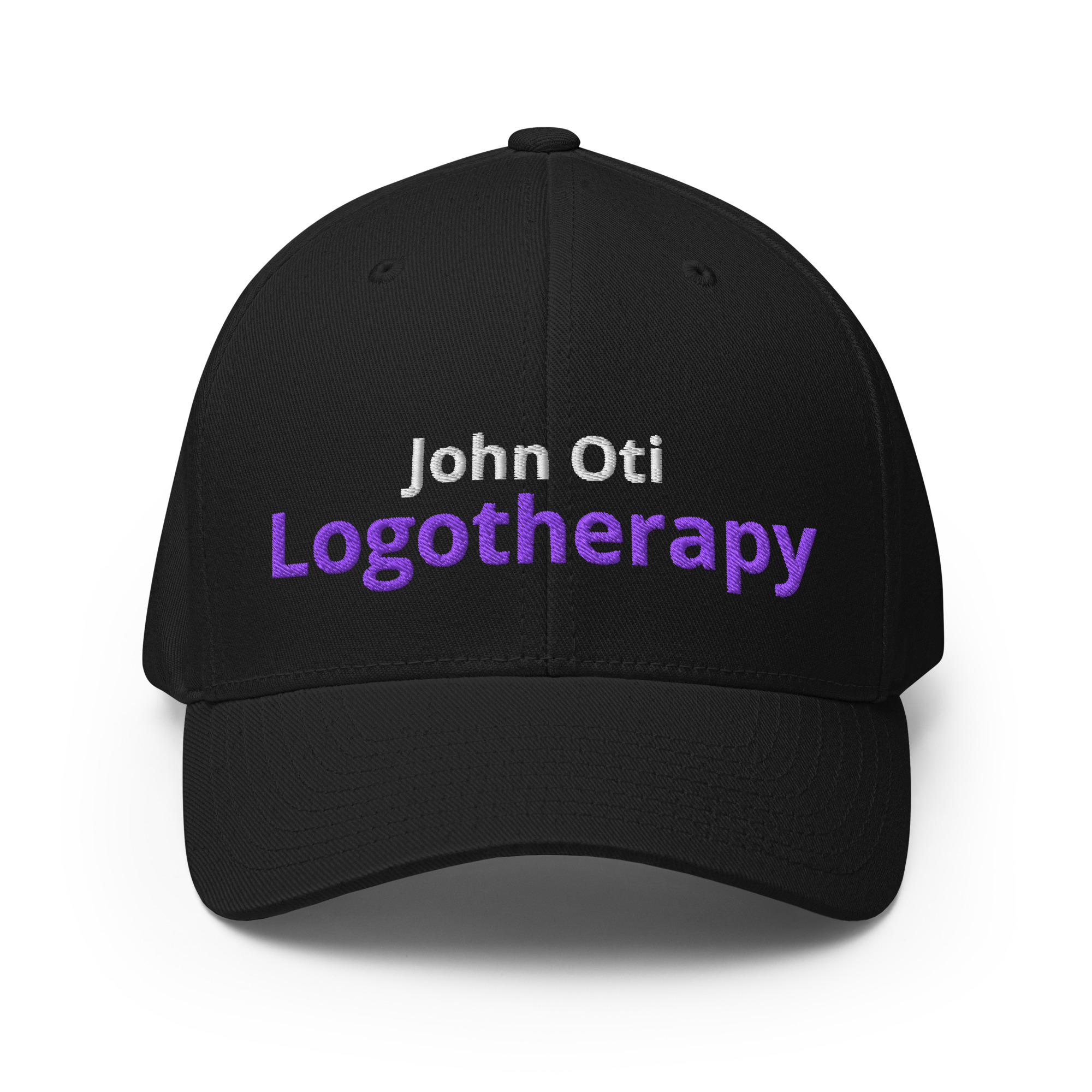 closed-back-structured-cap-black-front-6a231314bf851.jpg John Oti Logotherapy Signature Cap - Image 1